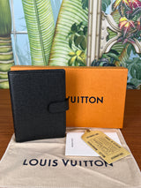 Louis Vuitton small ring agenda black taiga leather