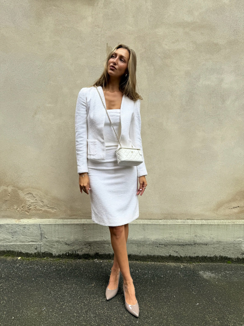 Chanel tweed tripple set white spring collection 1998