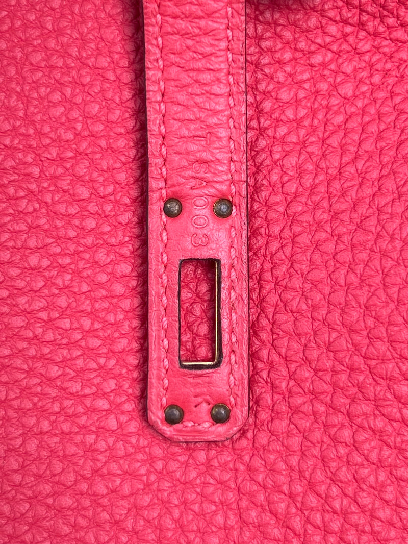 Hermès Birkin 25 retourne rouge Pivoine togo leather gold hardware