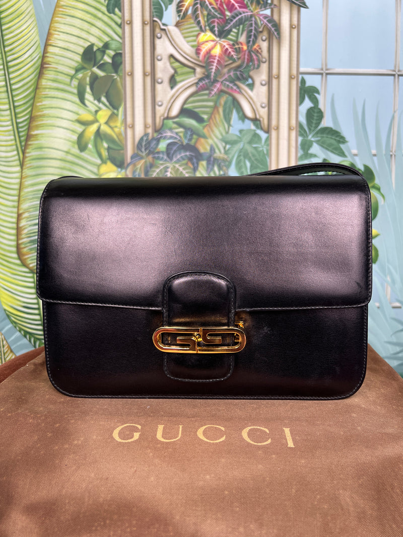 Gucci vintage GG box bag black