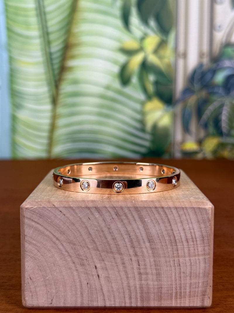 Cartier love bracelet pink gold classic model, 10 diamonds