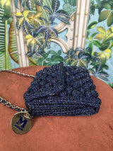 Missoni raffia mini crossbody bag blue