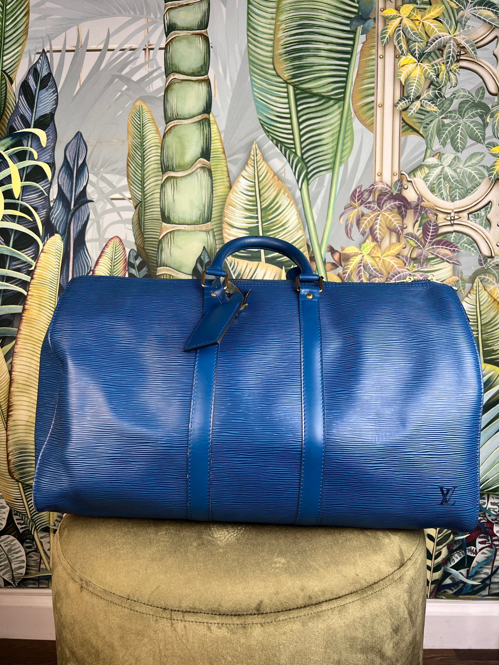 Lv Keepall 45 Blue Lv Duffle Bag Louis Vuitton Keepall 45 Epi