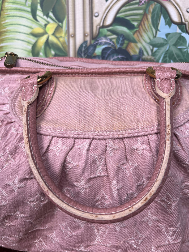 Louis Vuitton pink monogram denim neo cabby MM bag