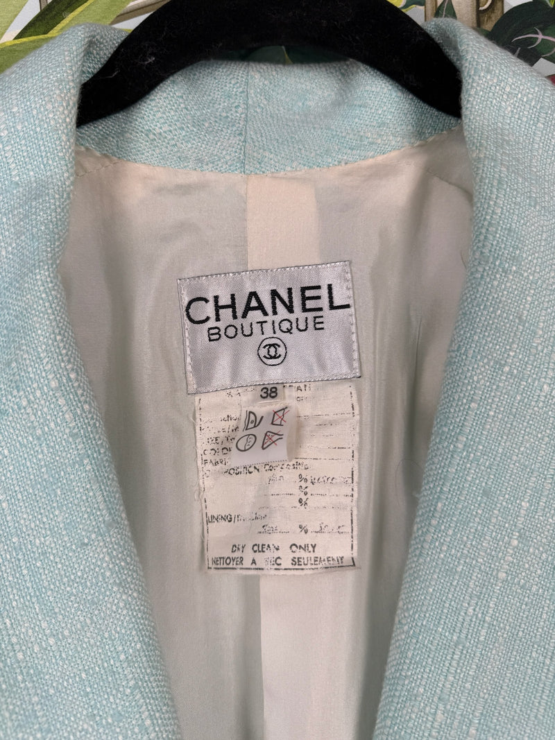 Chanel Vintage Tweed Set Light Blue
