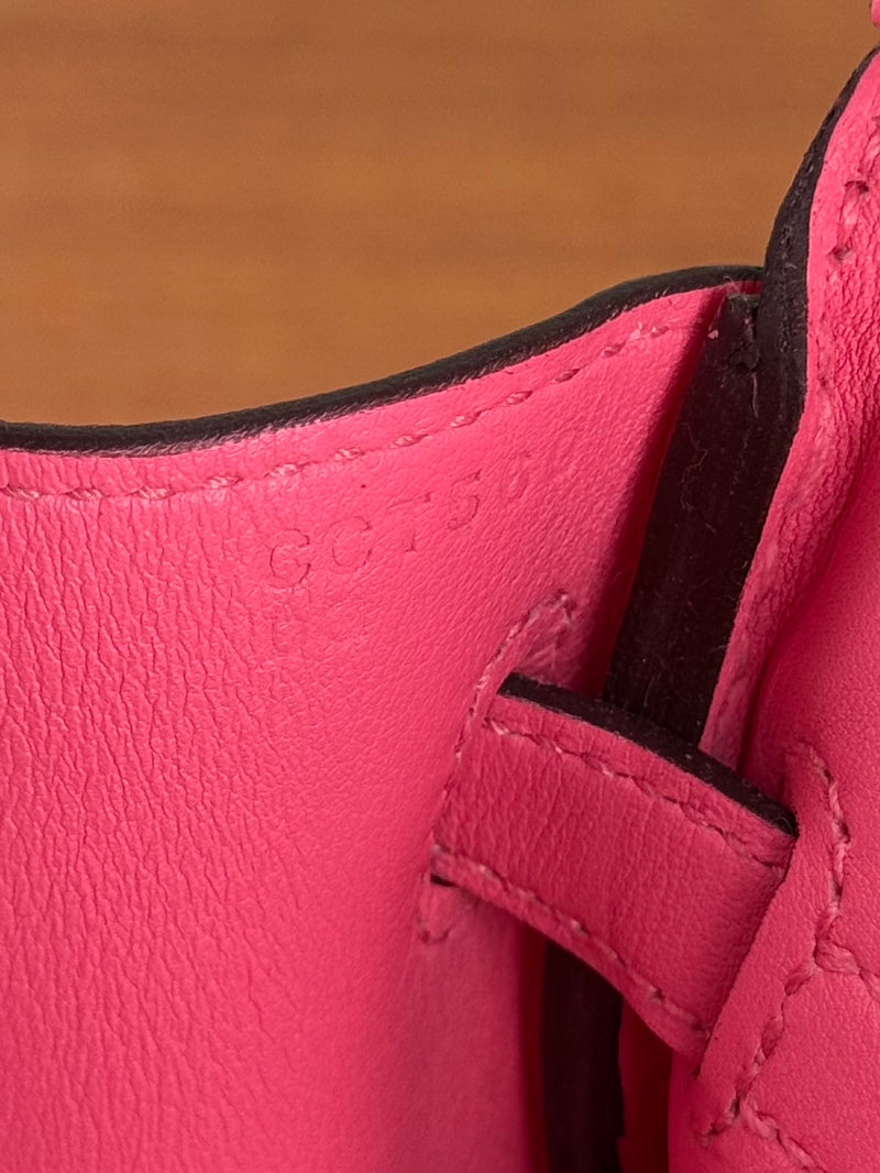 Hermès Birkin 25 retourne rose azalee swift leather palladium hardware