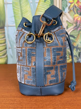 Fendi mon tresor mini bucket bag blue