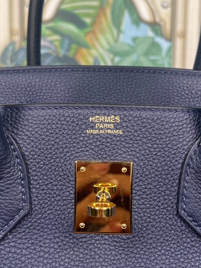 Hermés Birkin 30 blue nuit gold hardware