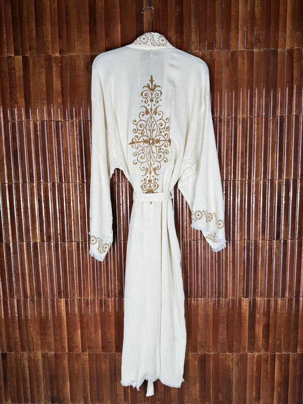 Amca linen mix kaftan Hestia brown