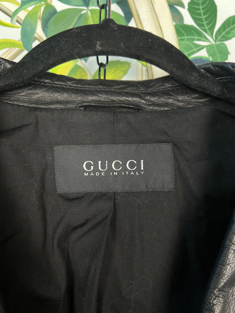 Gucci leather jacket black