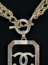 Chanel coco mark multi chain pendant necklace