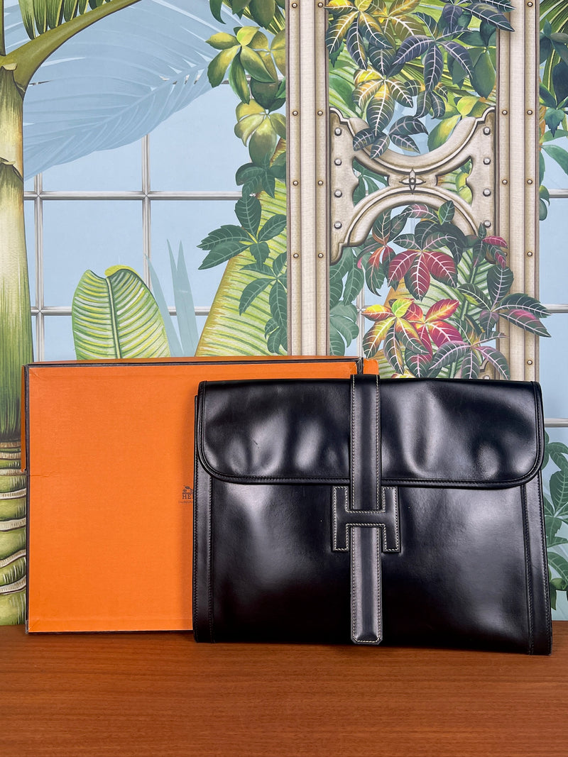 Hermés jige GM leather clutch