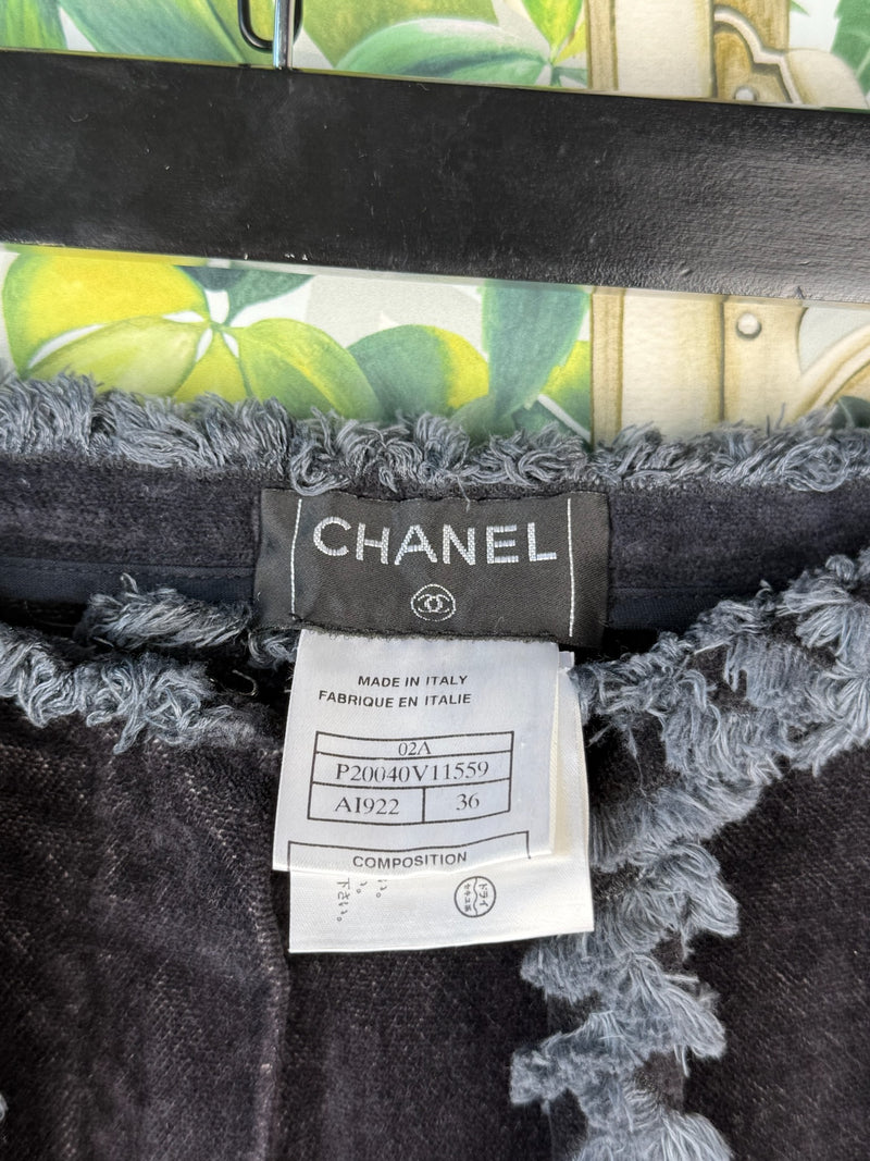 Chanel vintage navy velvet pants 2002's Winter collection
