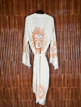 Amca cotton kaftan red sun