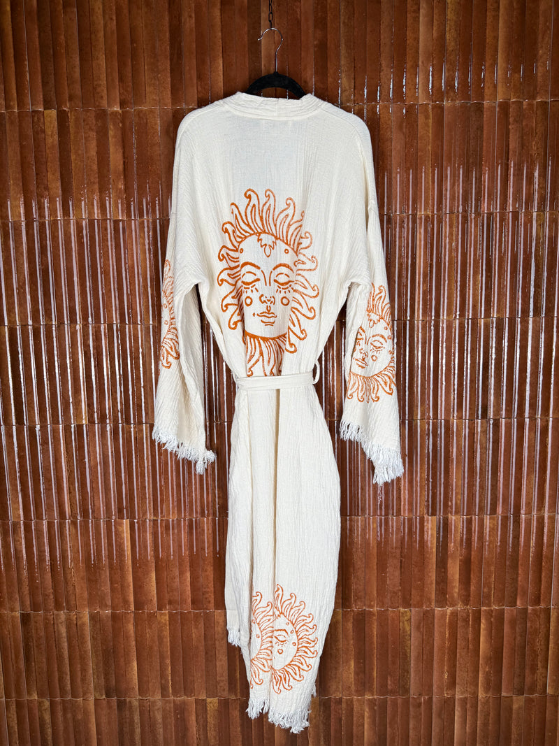 Amca cotton kaftan red sun