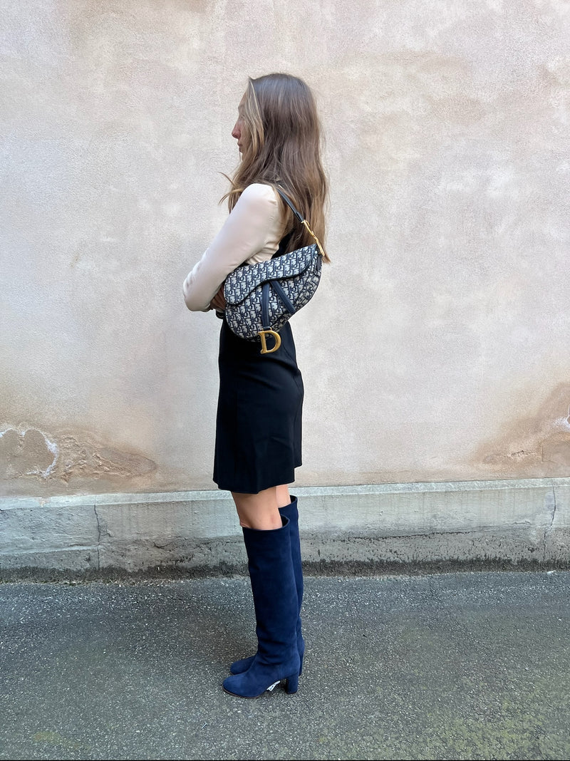 Christian Dior saddle bag blue