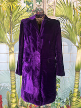 Etro Milano long velvet jacket purple