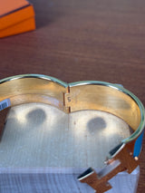 Hermès Clic Clac H Bracelet Bleu canard, gold