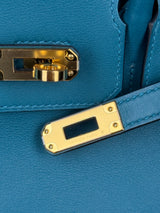 Hermès Birkin 25 vert bosphore swift leather gold hardware