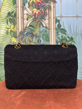 Chanel flap bag small fabric/leather with pouch