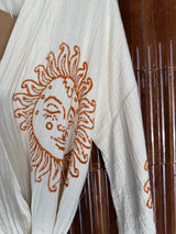 Amca cotton kaftan red sun