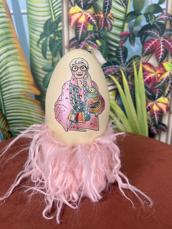 Hand painted ostrich egg XS pink