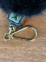 Louis Vuitton key ring fur ball black