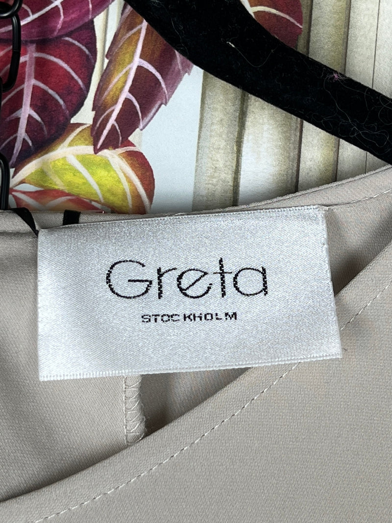 Greta long silk dress beige