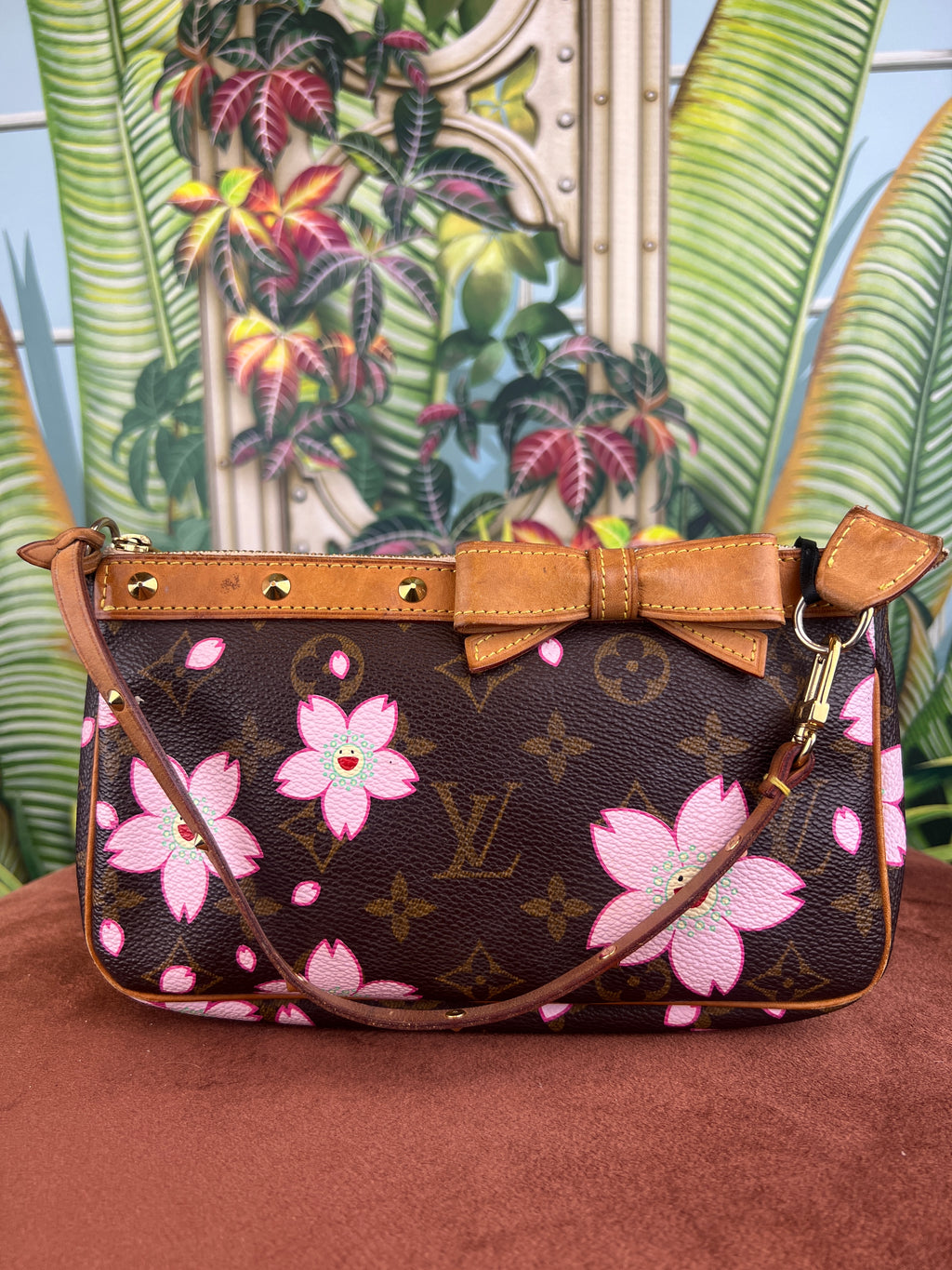 LOUIS VUITTON x Takashi Murakami Pochette Clé Coin Purse Cherry Blossom