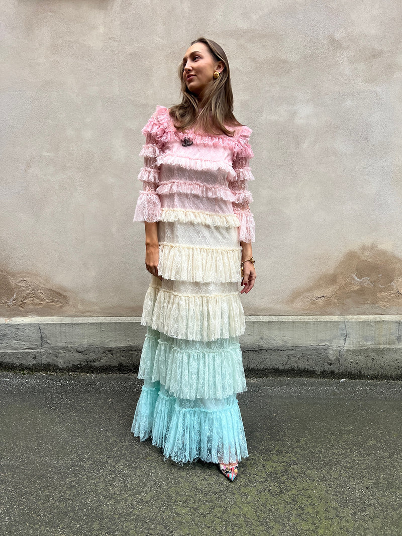By Malina carmine long sleeve lace maxi dress sunset A Piece Lux By Malina carmine long sleeve lace maxi dress sunset A Piece Lux