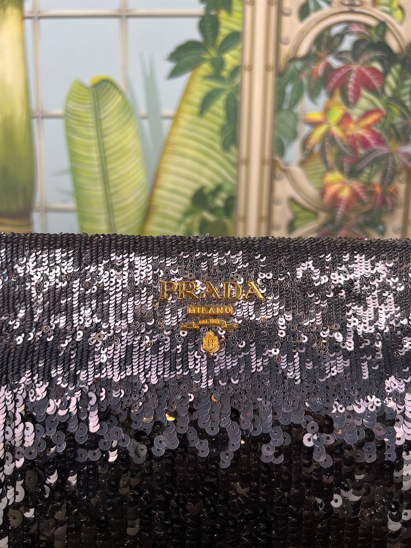 Prada glitter Pailette clutch