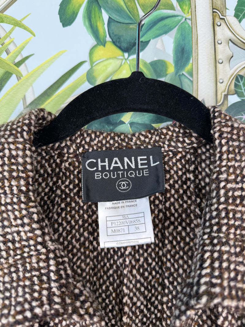 Chanel Brown tweed jacket 1998 Fall Collection