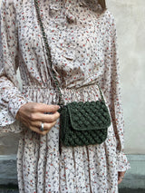 Missoni raffia mini crossbody bag green