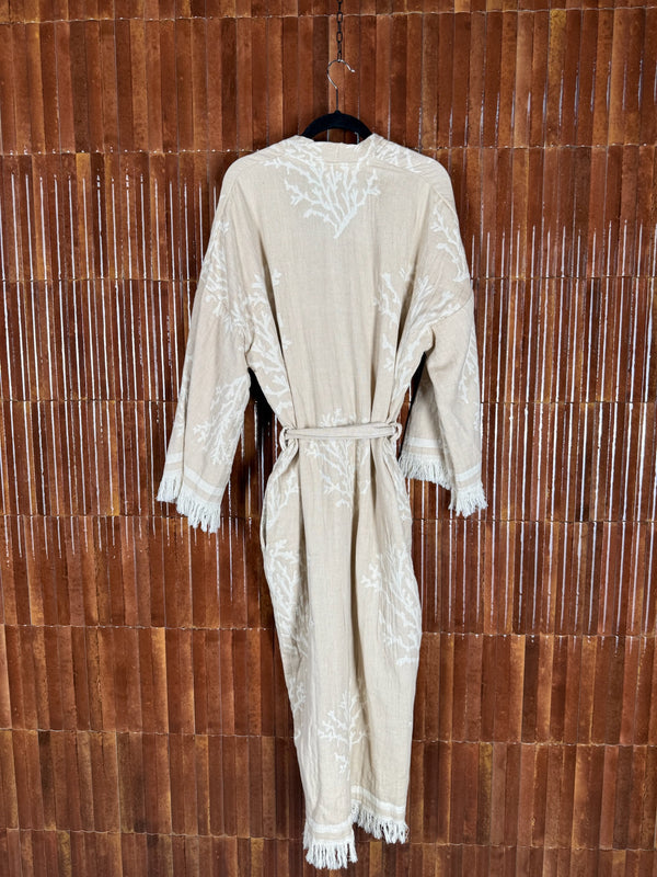 Amca cotton kaftan corallium beige