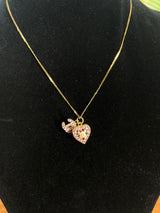 Chanel necklace heart purple/gold