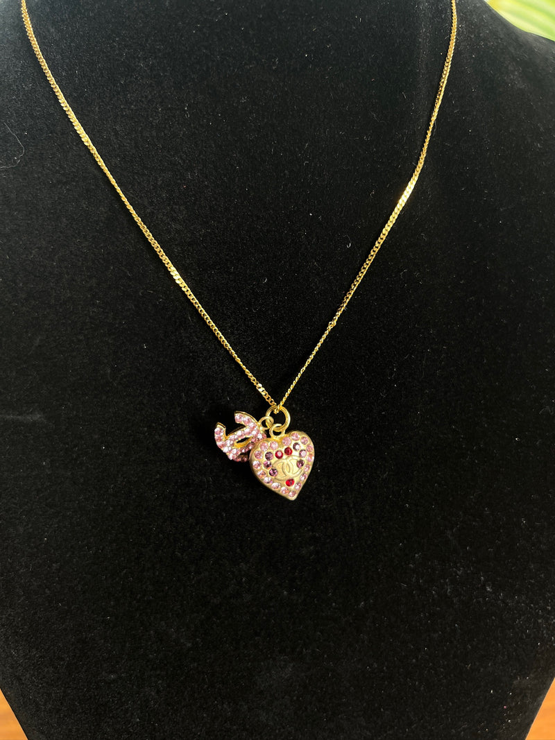 Chanel necklace heart purple/gold