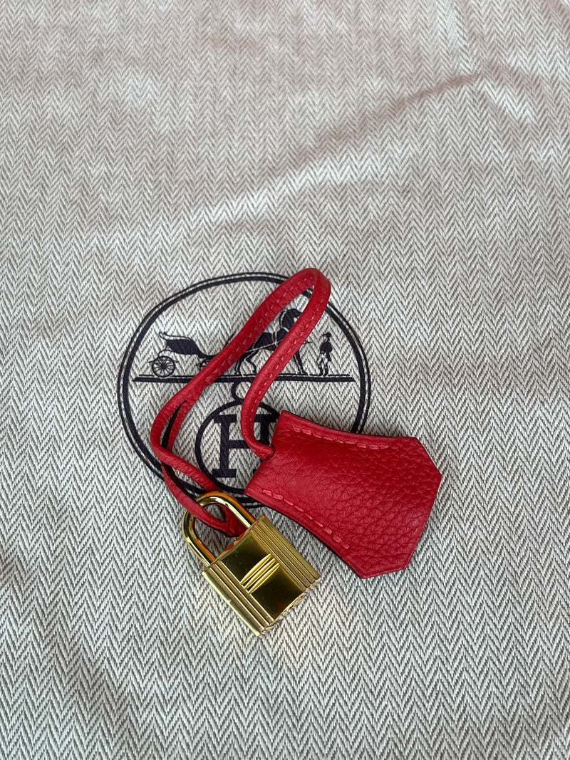 Hermès Birkin 25 retourne rouge Pivoine togo leather gold hardware