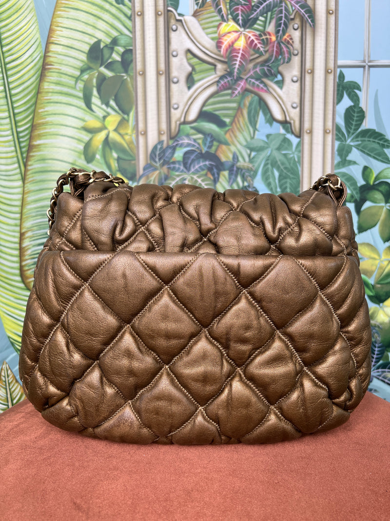 Chanel Bubble quilt flap bag bronze