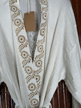 Amca linen mix kaftan Hestia brown