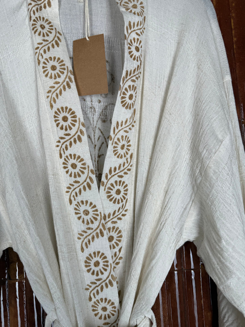 Amca linen mix kaftan Hestia brown