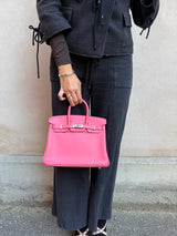 Hermès Birkin 25 retourne rose azalee swift leather palladium hardware
