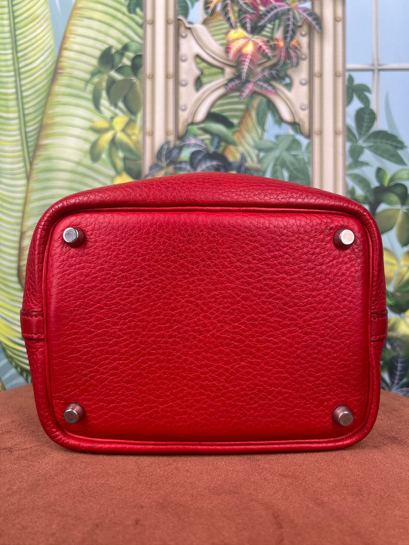 Hermés picotin leather bag red pm