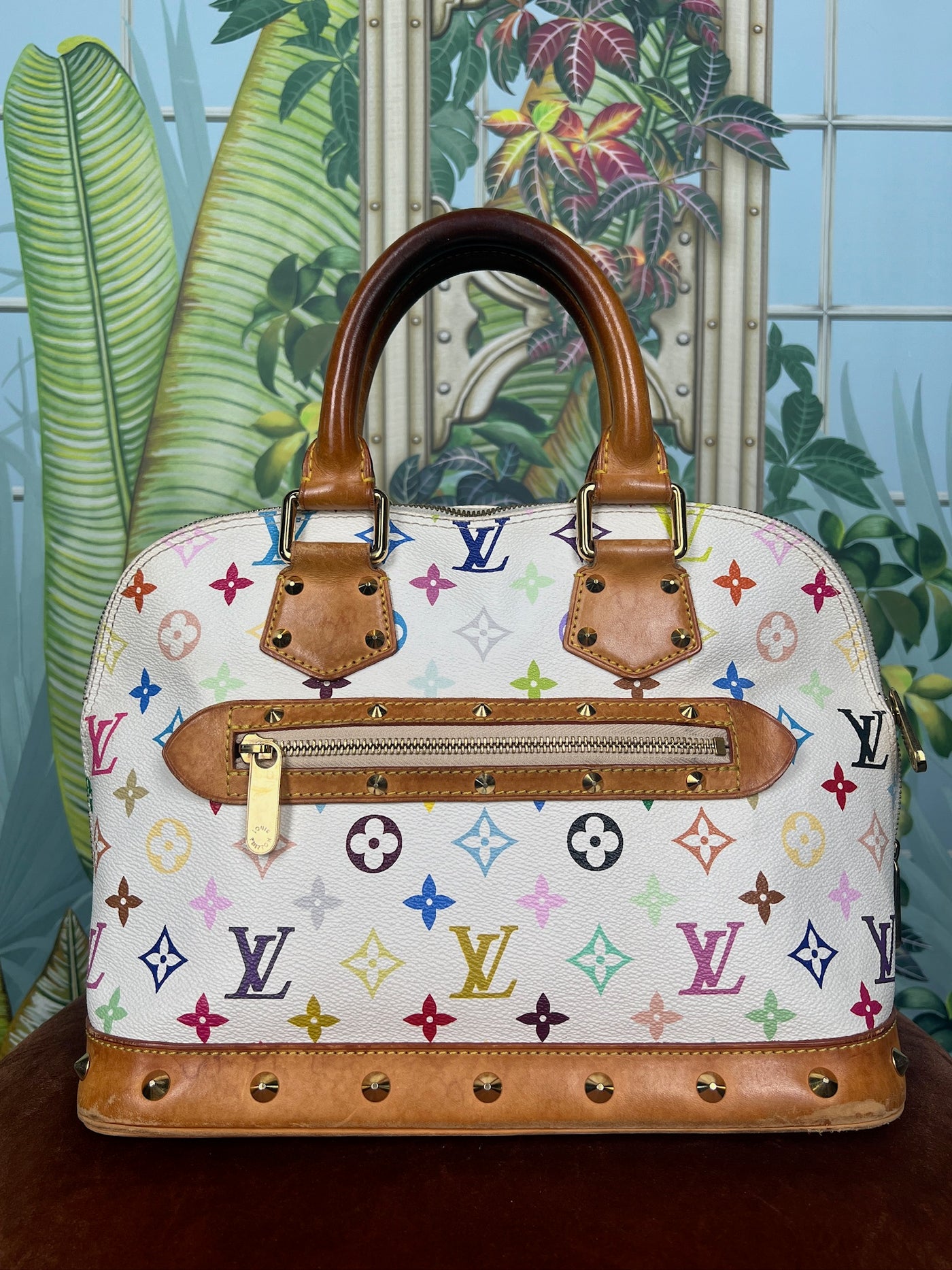 Louis Vuitton alma PM monogram multicolor bag Takashi Murakami – A 