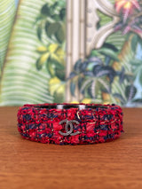 Chanel tweed bracelet red