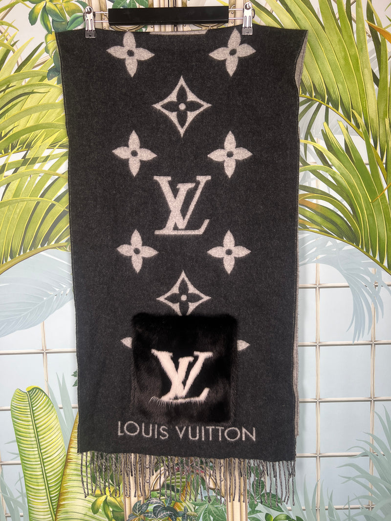 Louis Vuitton cold Reykjavik scarf black/grey