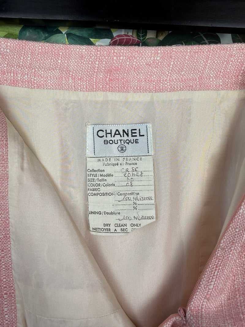 Chanel pink tweed set