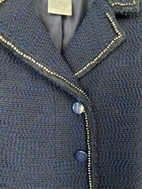 Chanel navy tweed set 2000s