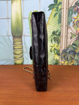 Chanel East West Chocolate bar flap bag black