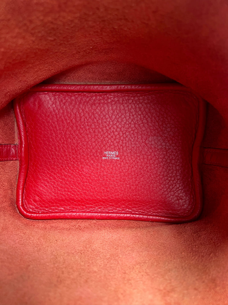 Hermés picotin leather bag red pm