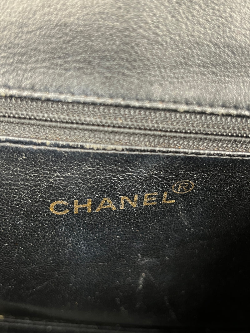 Chanel vintage top handle bag black